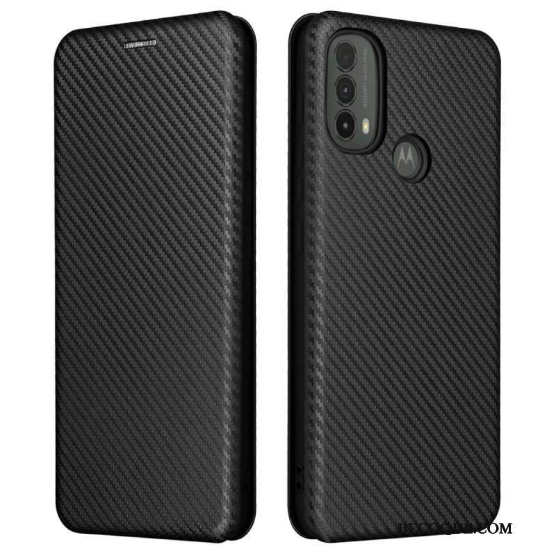 Etui Na Telefon do Moto E40 / E30 / E20 Etui Folio Włókno Węglowe