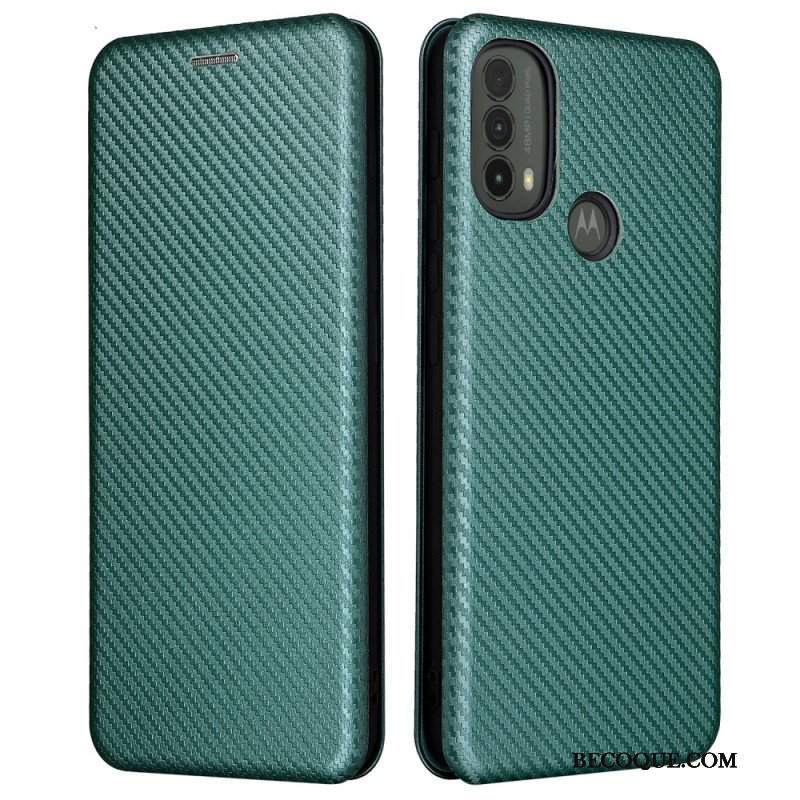 Etui Na Telefon do Moto E40 / E30 / E20 Etui Folio Włókno Węglowe