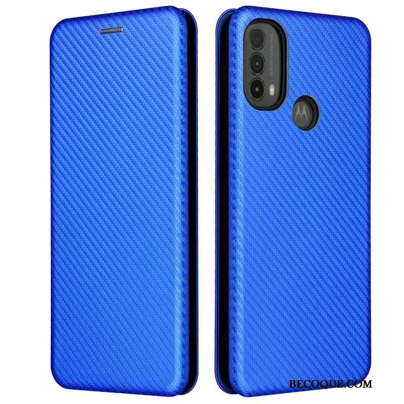 Etui Na Telefon do Moto E40 / E30 / E20 Etui Folio Włókno Węglowe