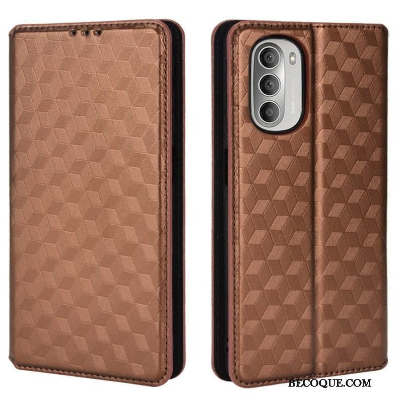 Etui Na Telefon do Moto G51 5G Etui Folio Efekt Diamentowej Skóry