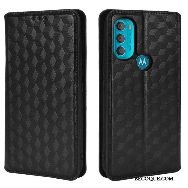 Etui Na Telefon do Moto G71 5G Etui Folio Efekt Diamentowej Skóry