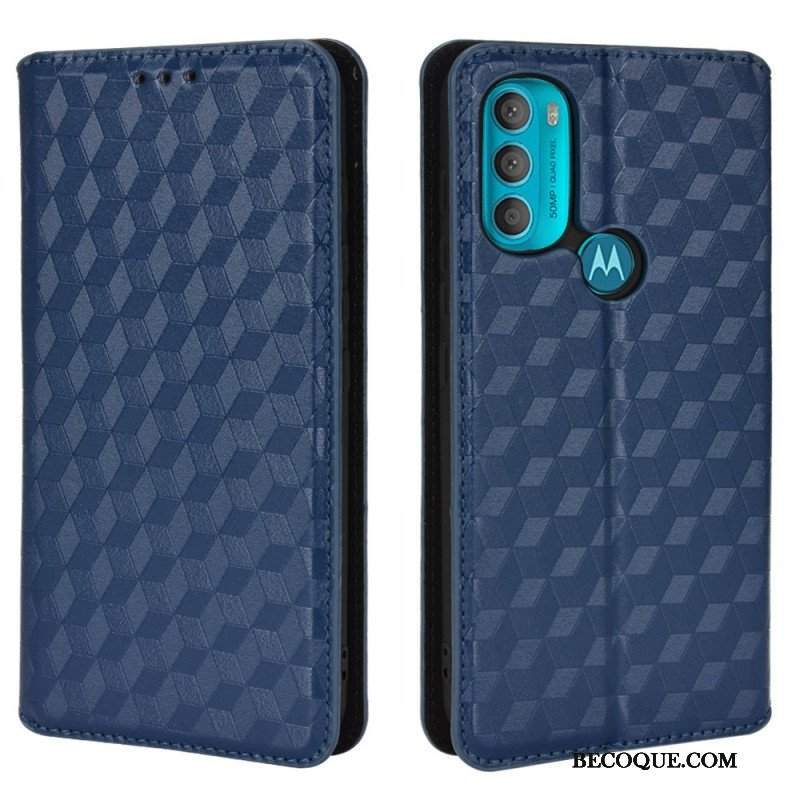 Etui Na Telefon do Moto G71 5G Etui Folio Efekt Diamentowej Skóry