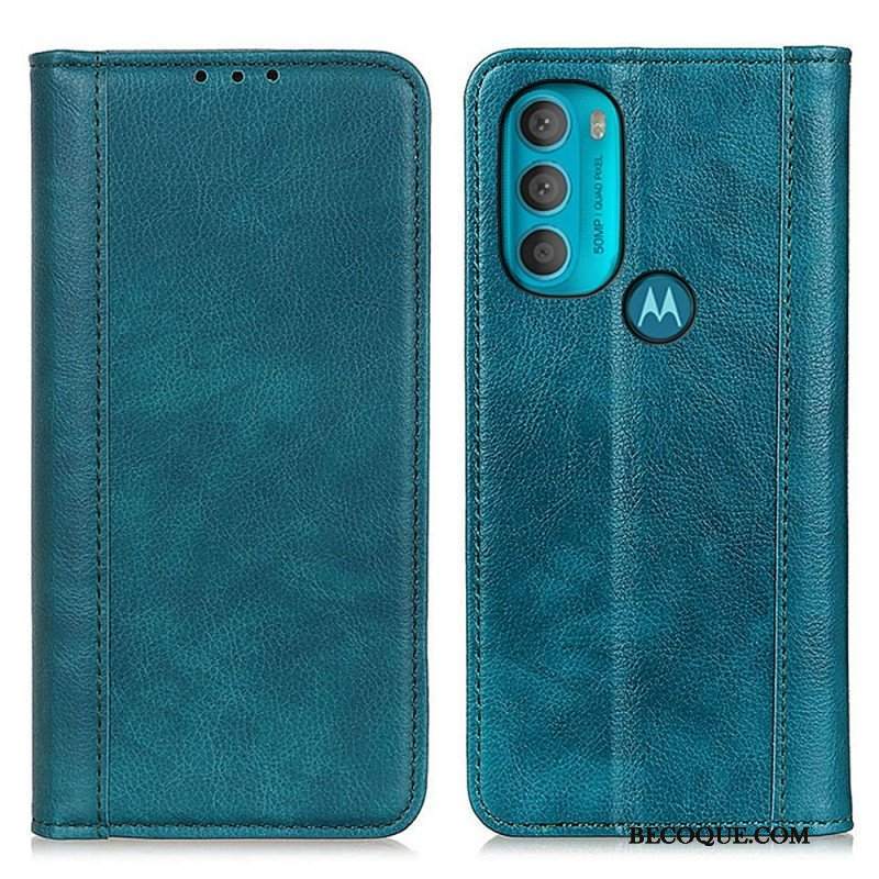 Etui Na Telefon do Moto G71 5G Etui Folio Elegancka Dwoina Skóry Liczi