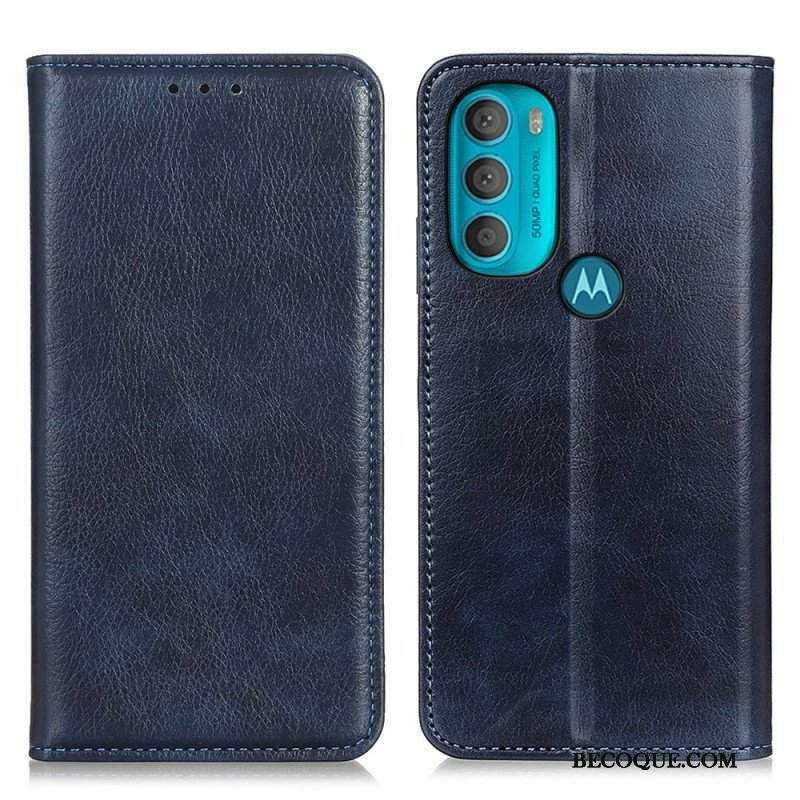 Etui Na Telefon do Moto G71 5G Etui Folio Teksturowana Dwoina Skóry