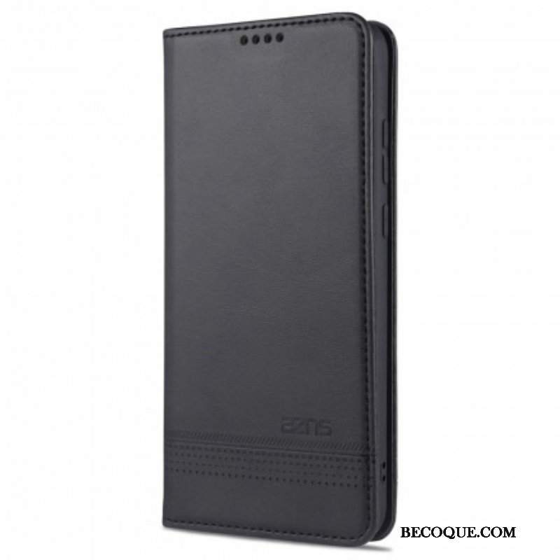 Etui Na Telefon do Oppo A15 Etui Folio Stylizacja Skóry Azns