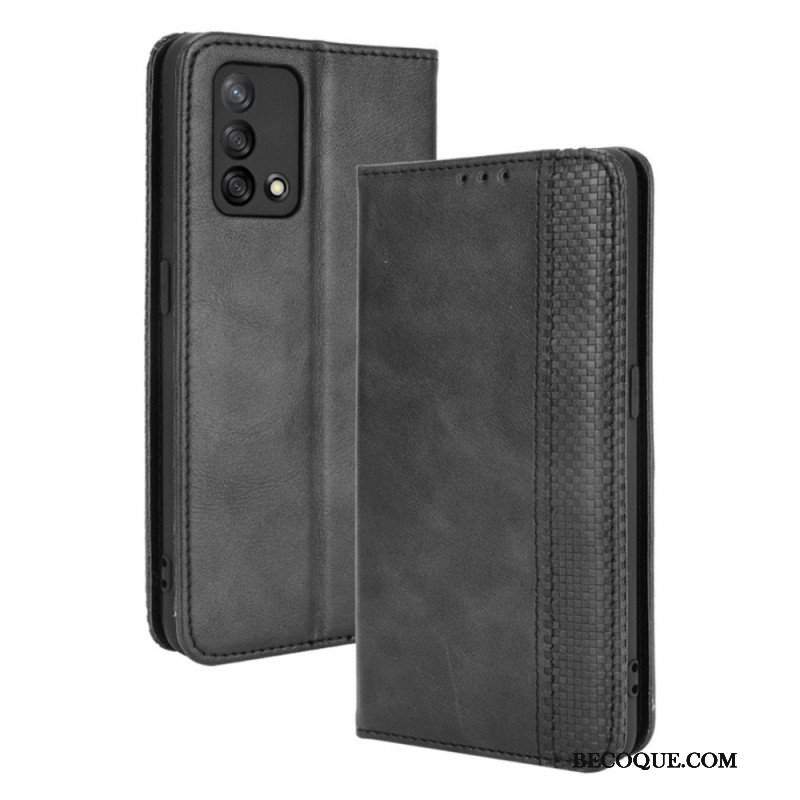 Etui Na Telefon do Oppo A74 4G Etui Folio Stylizowany Efekt Skóry W Stylu Vintage