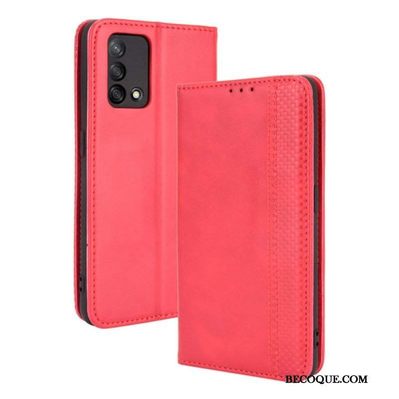 Etui Na Telefon do Oppo A74 4G Etui Folio Stylizowany Efekt Skóry W Stylu Vintage