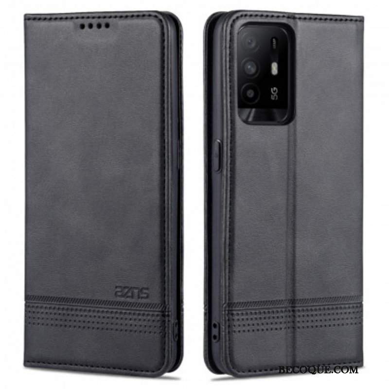 Etui Na Telefon do Oppo A94 5G Etui Folio Stylizacja Skóry Azns