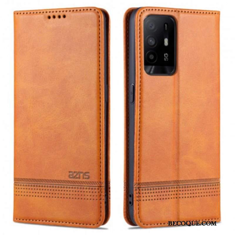 Etui Na Telefon do Oppo A94 5G Etui Folio Stylizacja Skóry Azns