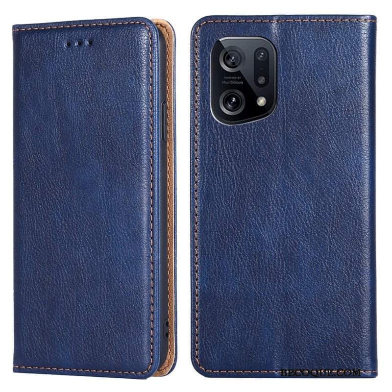 Etui Na Telefon do Oppo Find X5 Etui Folio Jednolity Kolor