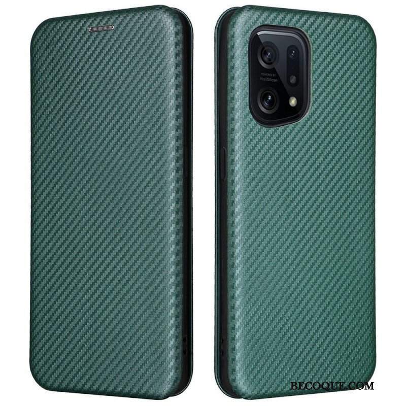 Etui Na Telefon do Oppo Find X5 Etui Folio Włókno Węglowe