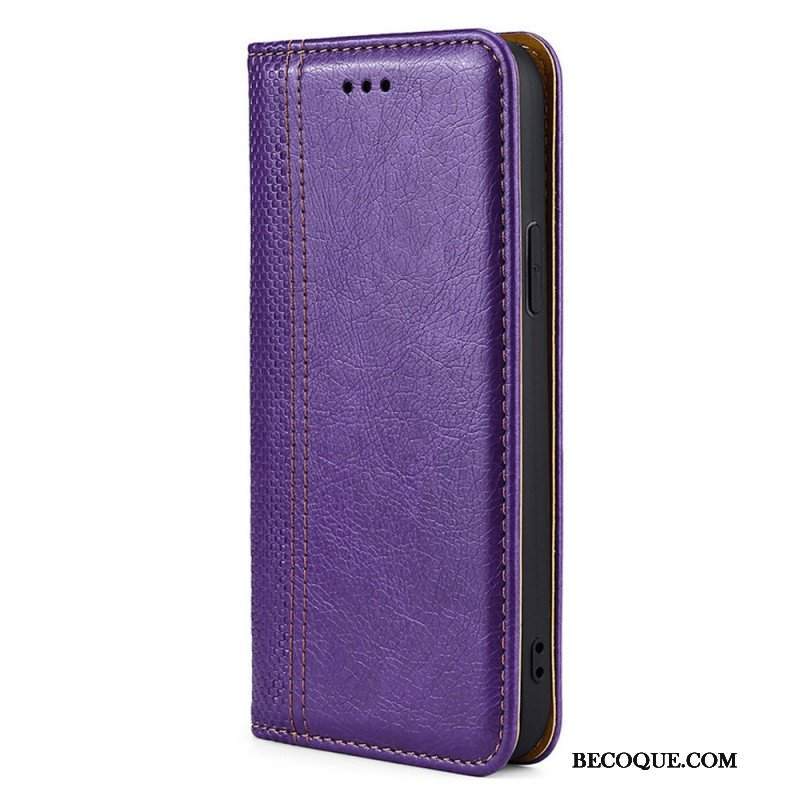 Etui Na Telefon do Oppo Find X5 Lite Etui Folio Przeszycia Ze Skóry Liczi