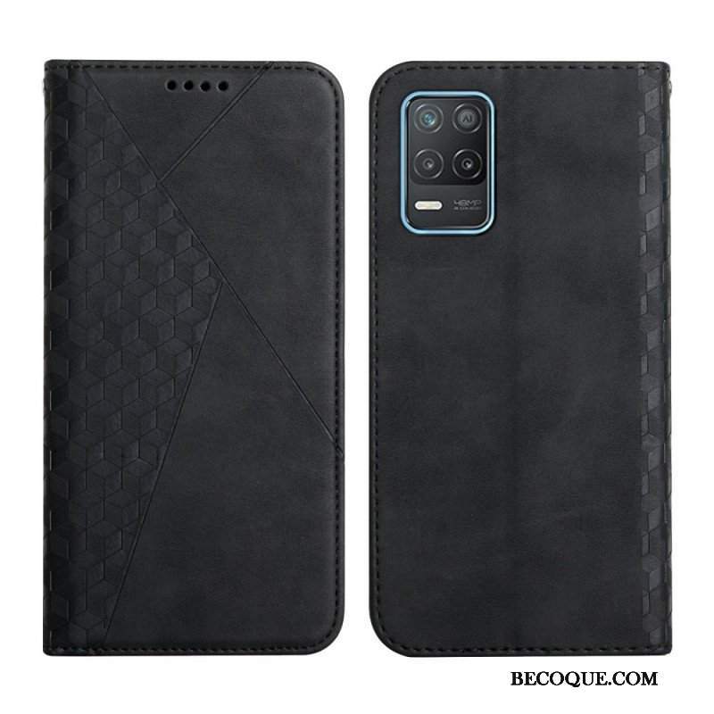 Etui Na Telefon do Realme 8 5G Etui Folio Efekt Geo Skóry