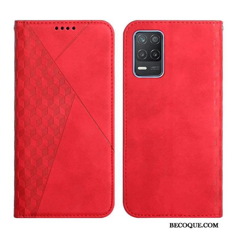 Etui Na Telefon do Realme 8 5G Etui Folio Efekt Geo Skóry