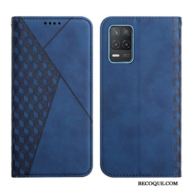 Etui Na Telefon do Realme 8 5G Etui Folio Efekt Geo Skóry