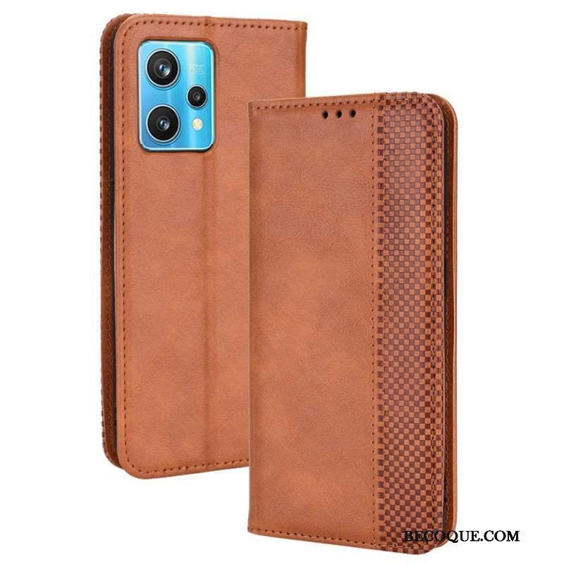 Etui Na Telefon do Realme 9 5G Etui Folio Stylizowany Efekt Skóry W Stylu Vintage