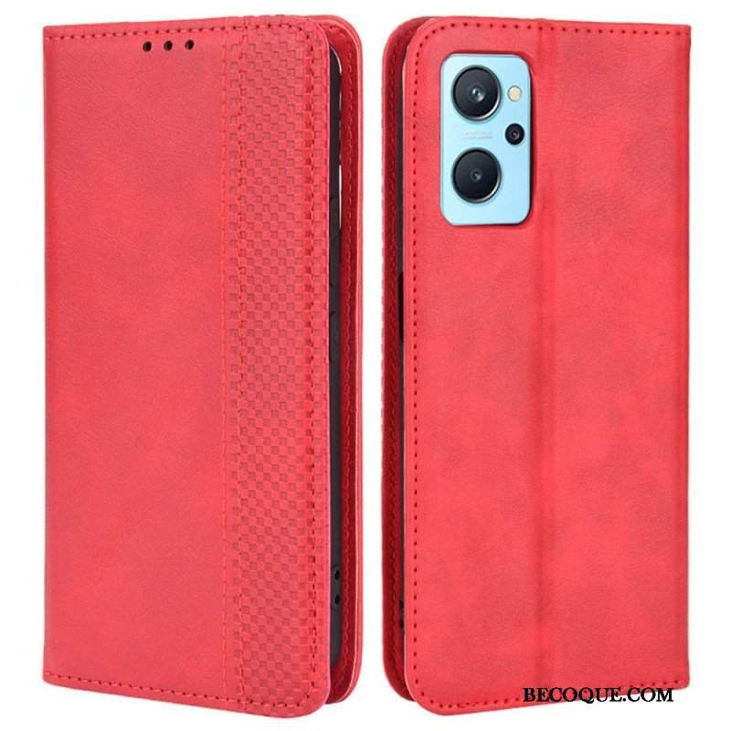 Etui Na Telefon do Realme 9i Etui Folio Stylizowany Efekt Skóry W Stylu Vintage