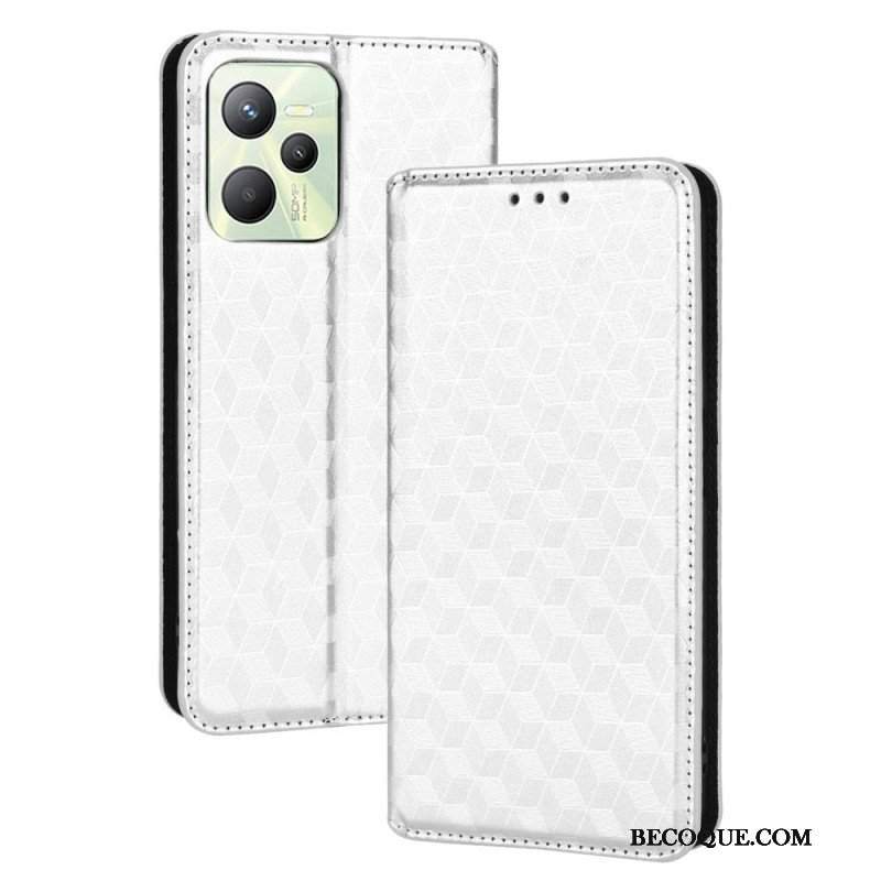 Etui Na Telefon do Realme C35 Etui Folio Diamenty I Kostki