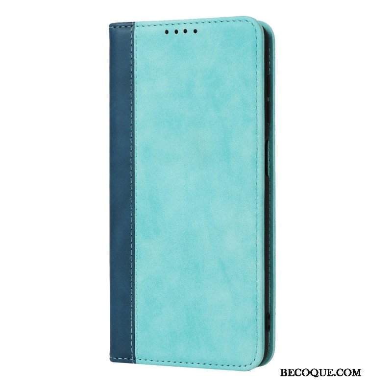 Etui Na Telefon do Samsung Galaxy M12 / A12 Etui Folio Dwukolorowy Skórzany Styl