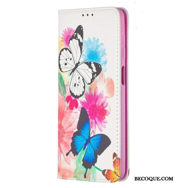 Etui Na Telefon do Samsung Galaxy M12 / A12 Etui Folio Kolorowe Motyle