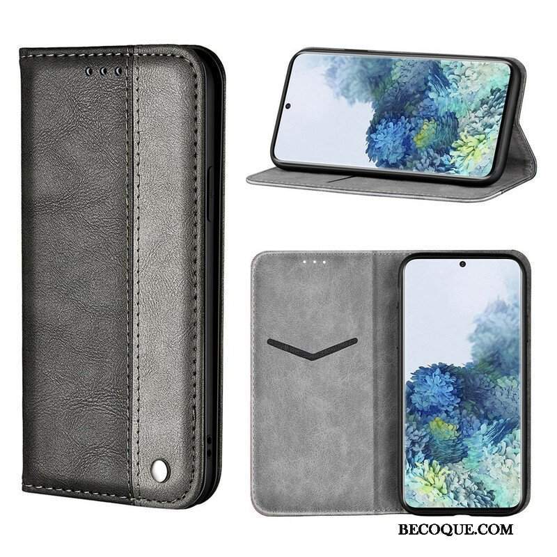 Etui Na Telefon do Samsung Galaxy S21 5G Etui Folio Dwukolorowy Efekt Skóry