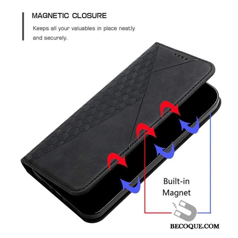 Etui Na Telefon do Samsung Galaxy S21 Ultra 5G Etui Folio Efekt Geo Skóry