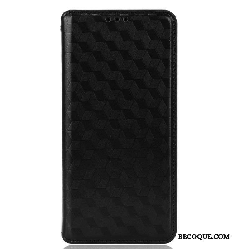 Etui Na Telefon do Samsung Galaxy S22 5G Etui Folio Efekt Diamentowej Skóry