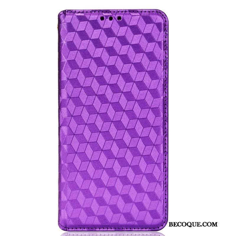 Etui Na Telefon do Samsung Galaxy S22 5G Etui Folio Efekt Diamentowej Skóry