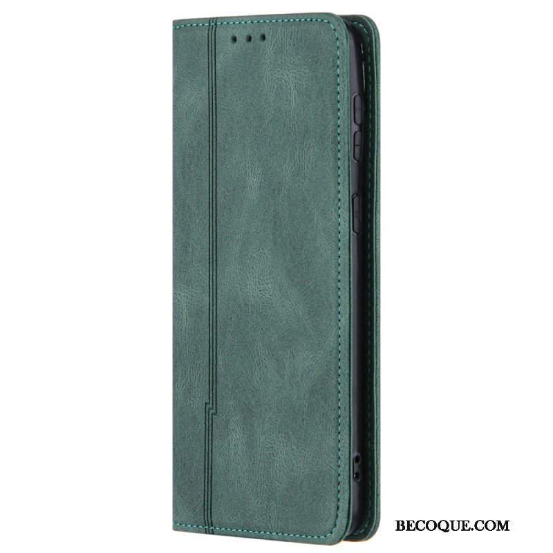 Etui Na Telefon do Samsung Galaxy S22 5G Etui Folio Stylowa Skórzana Linia