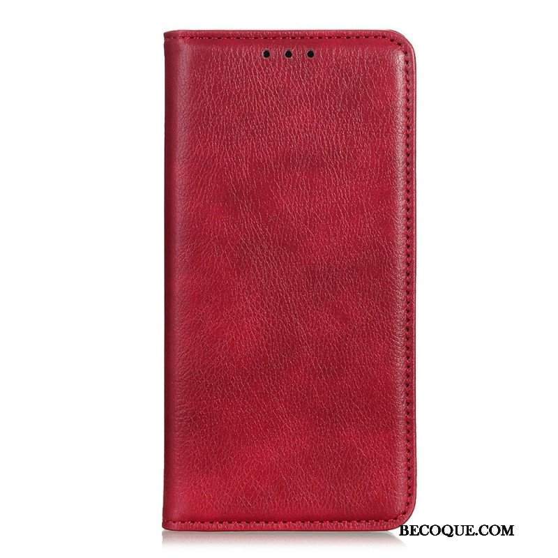 Etui Na Telefon do Samsung Galaxy S23 5G Etui Folio Skóra Dwoinowa Liczi