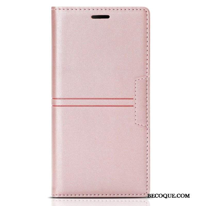 Etui Na Telefon do Samsung Galaxy S23 5G Etui Folio Stylowe Skórzane Przeszycia Magnetyczne Zapięcie