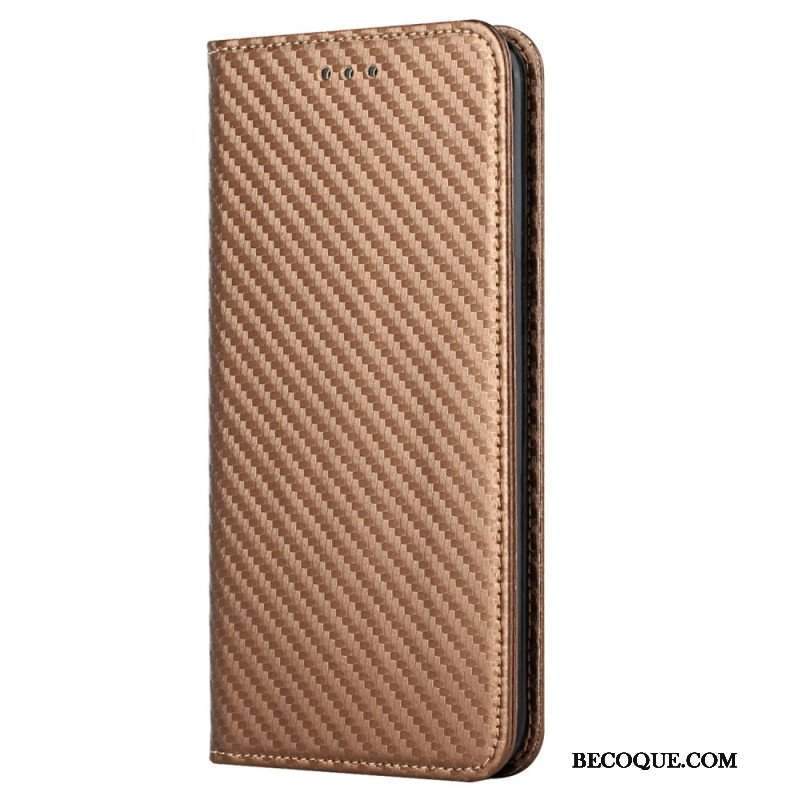 Etui Na Telefon do Samsung Galaxy S23 5G z Łańcuch Etui Folio Pasek W Stylu Włókna Węglowego