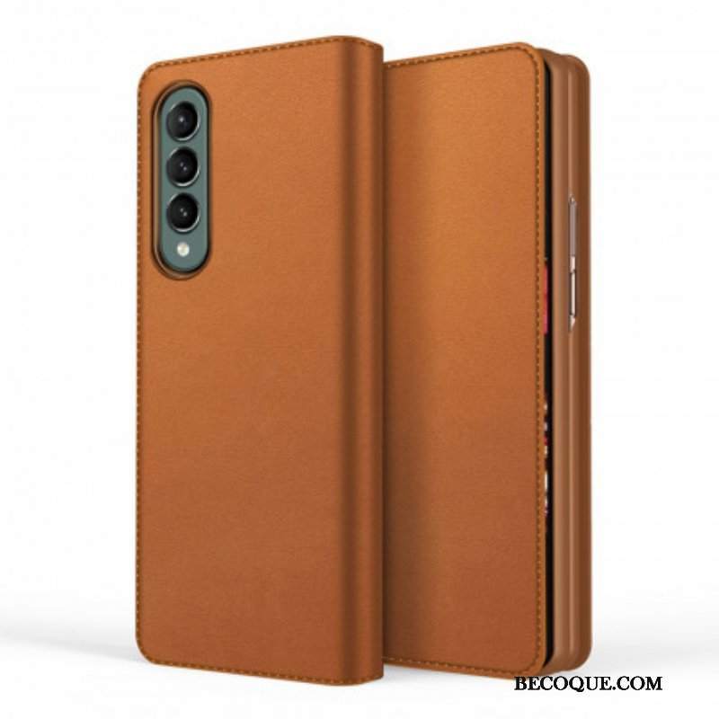 Etui Na Telefon do Samsung Galaxy Z Fold 3 5G Etui Folio Skóra Dwoinowa W Dotyku