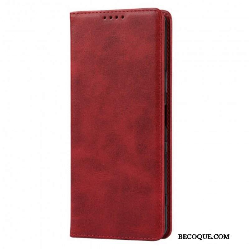 Etui Na Telefon do Sony Xperia 1 III Etui Folio Klasyczna Skóra Naturalna