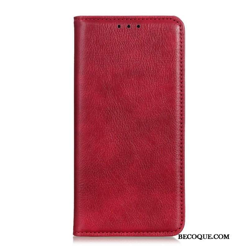 Etui Na Telefon do Sony Xperia 1 IV Etui Folio Skóra Dwoinowa Liczi