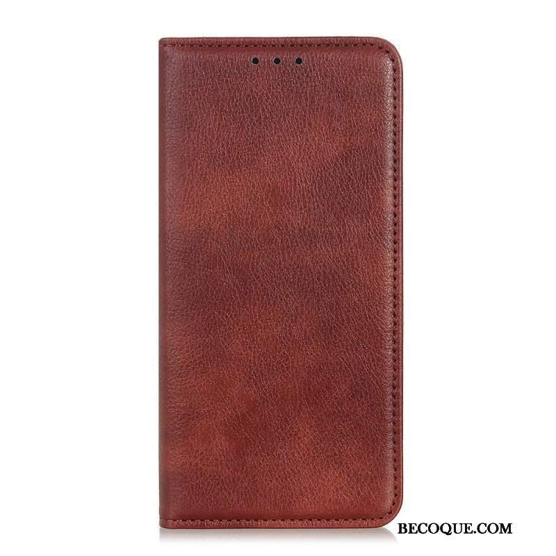 Etui Na Telefon do Sony Xperia 1 IV Etui Folio Skóra Dwoinowa Liczi