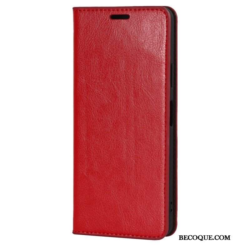 Etui Na Telefon do Sony Xperia 10 IV Etui Folio Prawdziwa Skóra