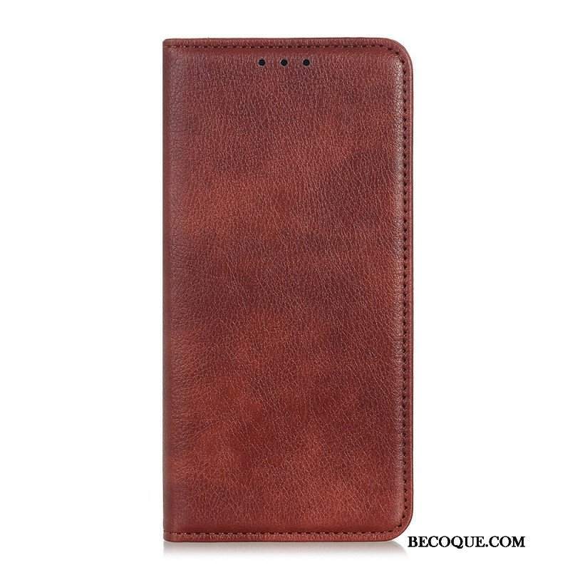 Etui Na Telefon do Sony Xperia 10 IV Etui Folio Skóra Dwoinowa Liczi