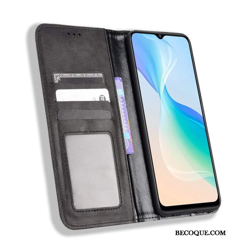 Etui Na Telefon do Vivo Y76 5G Etui Folio Stylizowany Skórzany Styl