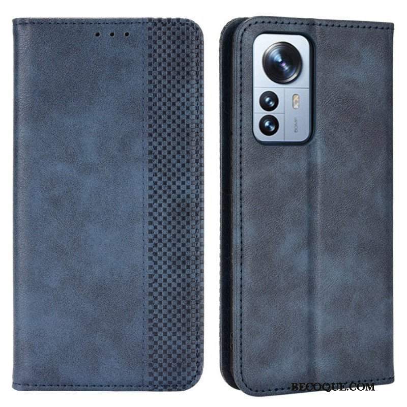 Etui Na Telefon do Xiaomi 12 Pro Etui Folio Stylizowany Efekt Skóry W Stylu Vintage