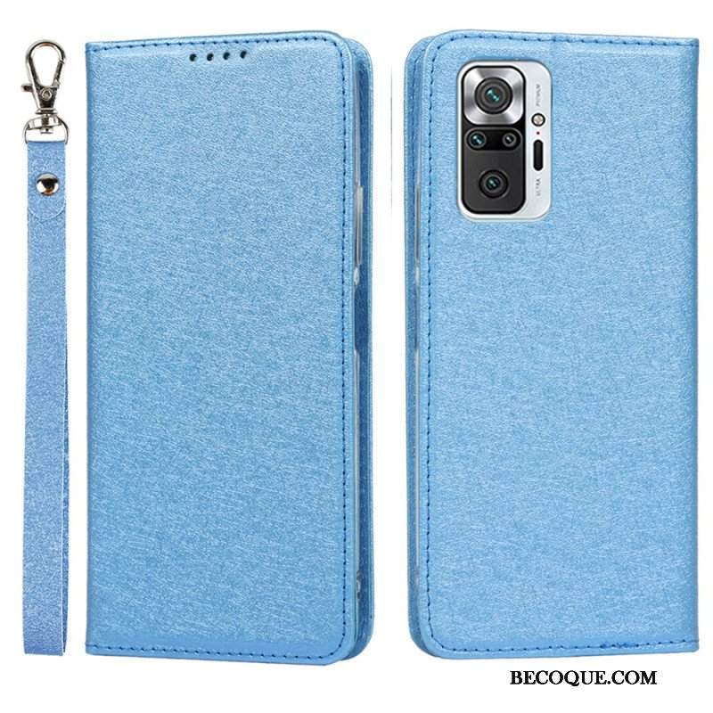 Etui Na Telefon do Xiaomi Redmi Note 10 Pro Etui Folio Styl Z Miękkiej Skóry Z Paskiem