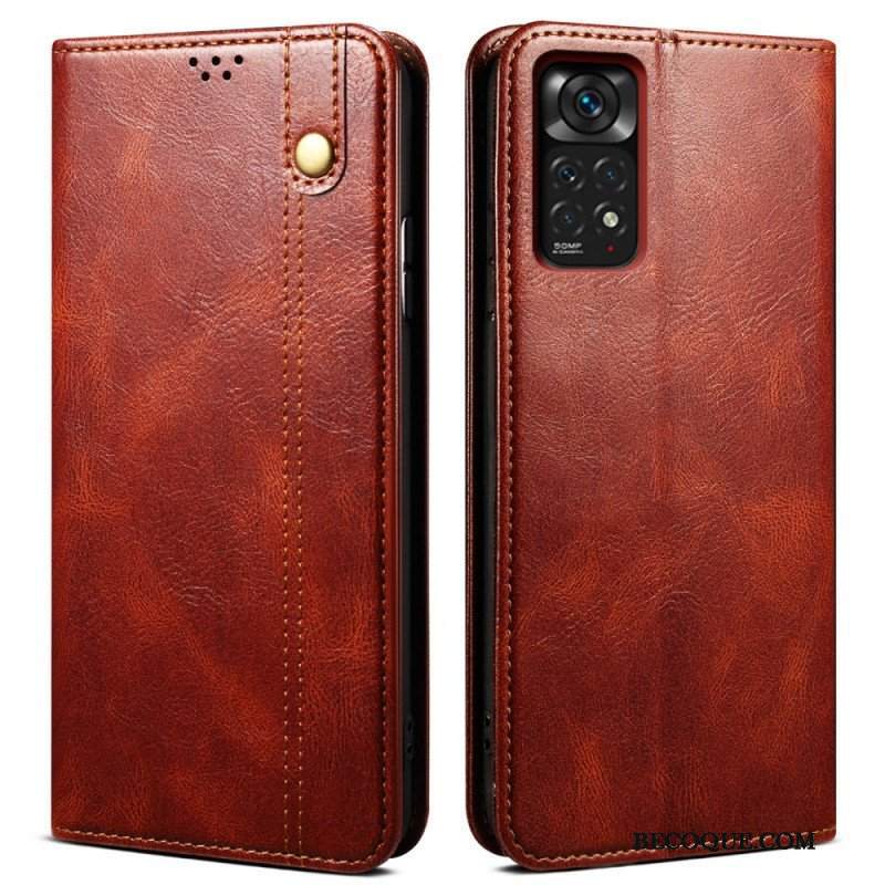 Etui Na Telefon do Xiaomi Redmi Note 11 / 11S Etui Folio Woskowana Sztuczna Skóra