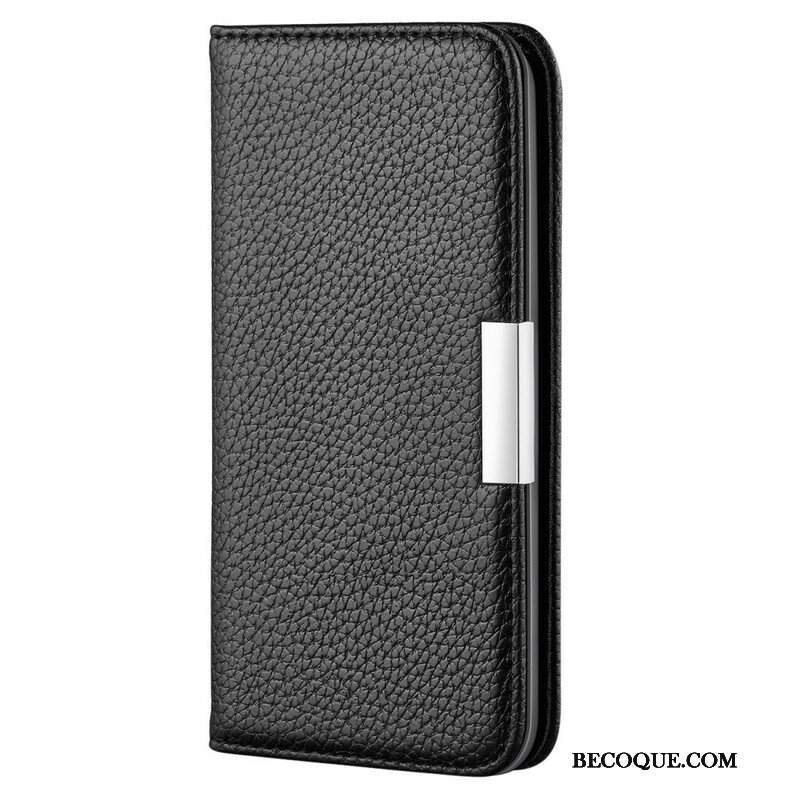 Etui Na Telefon do iPhone 13 Mini Etui Folio Liczi Ze Sztucznej Skóry Ultra Szykowny