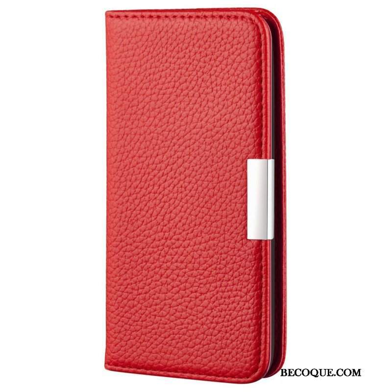 Etui Na Telefon do iPhone 13 Mini Etui Folio Liczi Ze Sztucznej Skóry Ultra Szykowny