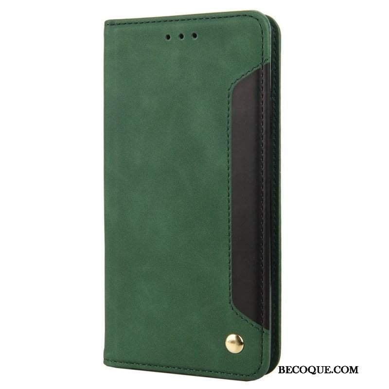 Etui Na Telefon do iPhone 14 Etui Folio Dwukolorowy Z Nitem