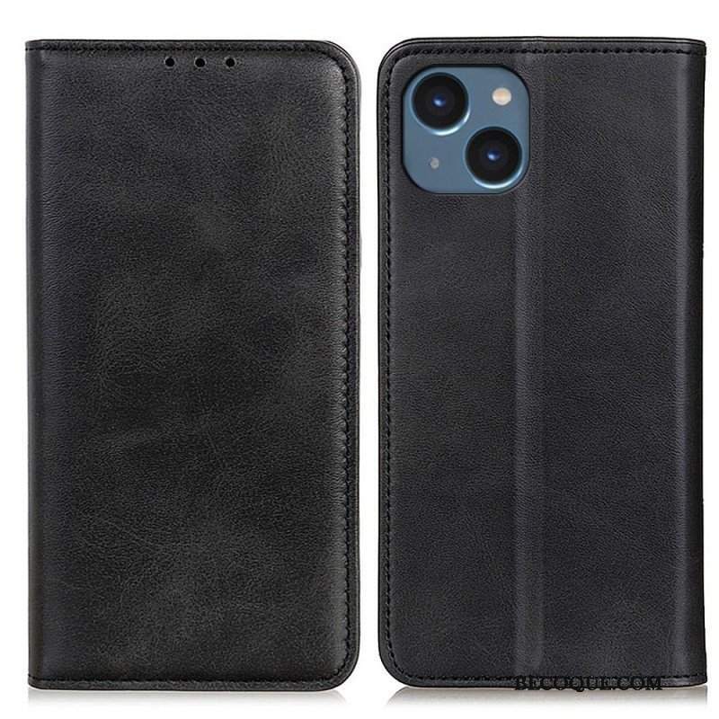 Etui Na Telefon do iPhone 14 Plus Etui Folio Matowa Skóra Dwoinowa