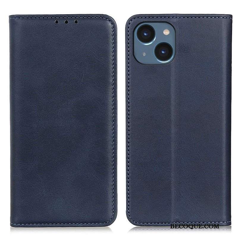 Etui Na Telefon do iPhone 14 Plus Etui Folio Matowa Skóra Dwoinowa