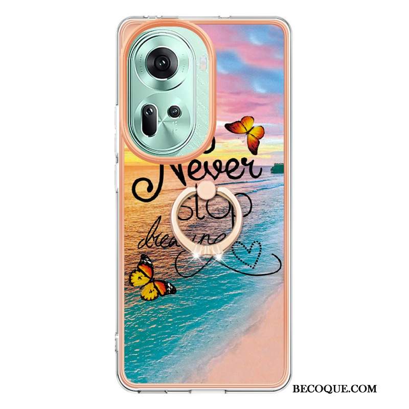 Etui Oppo Reno 11 5g Marmurkowa Konstrukcja Z Podporą Pierścienia Etui Ochronne