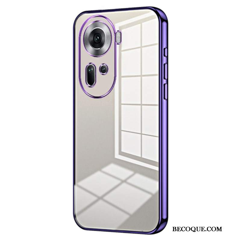 Etui Oppo Reno 11 5g Przezroczyste Metalowe Krawędzie Etui Ochronne