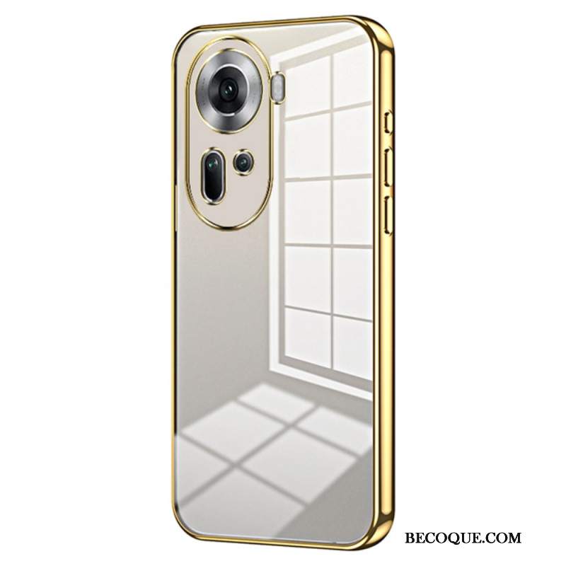 Etui Oppo Reno 11 5g Przezroczyste Metalowe Krawędzie Etui Ochronne